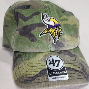 Minnesota Vikings camouflage hats adjustable strap '47 brand
